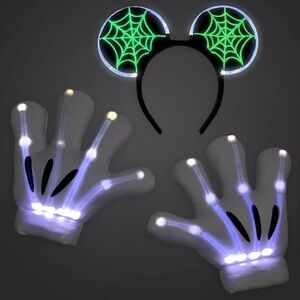 Disney Mickey Mouse Light-Up Skeleton Halloween Costume Accessory Set for Adults